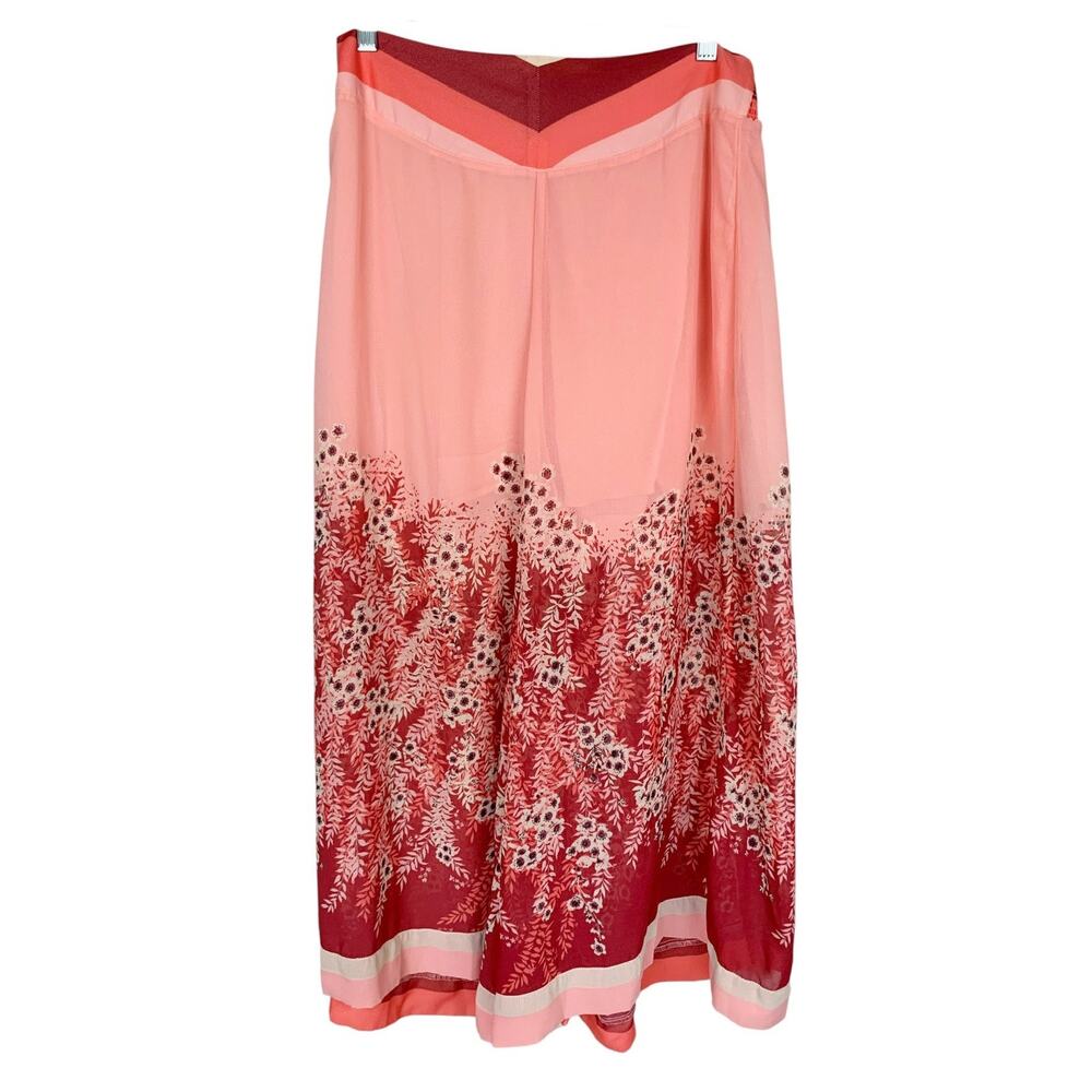 Free People Off The Grid Printed Culottes Pink Cropped Wide Leg Pants Women's M